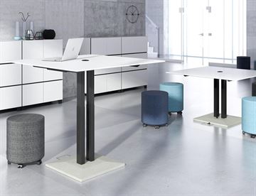 Jazz mødebord - Højdejusterbart bord med beton base perfekt til ethvert kontormiljø - Flere farver og varianter