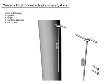 Monteringssæt til solsejl / sidesejl