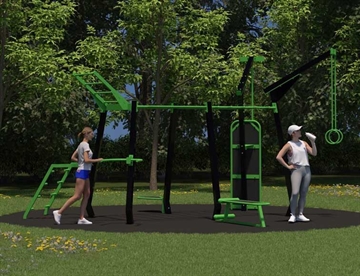 Multifitness Max Gym - Udendørs multi-redskab i stål til det udendørs træningsområde - Træningsstation