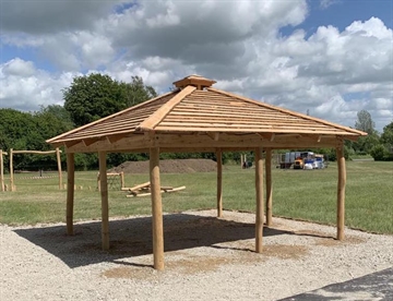 4-kantet Bålhus / Multihus 4,5 x 4,5 meter (her uden sider)