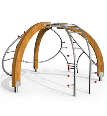 Stilum Mulitifunktions træner med detaljer i limtræ - Udendørs fitness udstyr