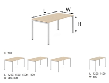 Nova A bord - Flere størrelser, varianter mm. - Multifunktionelt bord