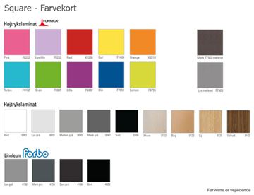 Farvekort Laminat og Linoleum - Square taburet