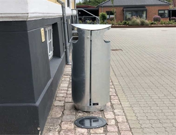 Robust skraldespand i stål - Odin affaldsbeholder, 90 L.