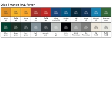 Klassisk skraldespand model Olga - Farvekort