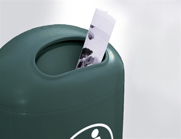 Olga skraldespand m. vippelåg / fjerderklap, 45L. Klassisk skraldespand i stål