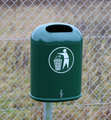 Klassisk skraldespand 45L. model Olga i stål - By- og parkudstyr