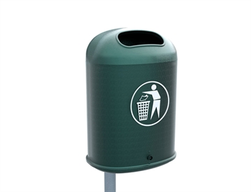 Olga klassisk park skraldespand i stål, 45L. By- og parkudstyr