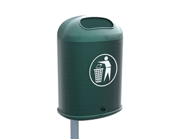 Olga klassisk park skraldespand m. vippelåg / fjederlåg. By- og parkudstyr