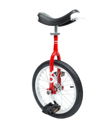 Only One Unicycle 16" med rødt stel - Begynder Ethjuletcykel