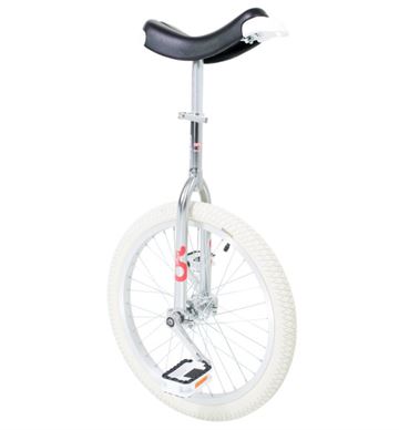 Only One 20" - Hvid ethjulet cykel / artist cykel med In-door dæk