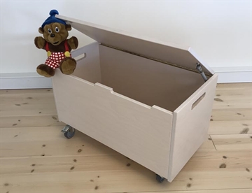 Opbevaringskasse til legetøj mm - her legetøjskasse med hjul