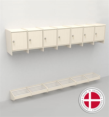 Personalegarderobe med bøjlestang og skohylde - Væghængt