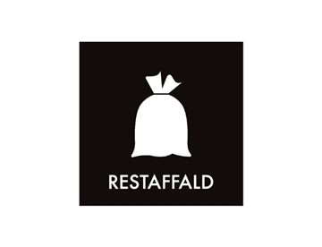 Restaffald - Piktogram 6x6 cm (farvet)