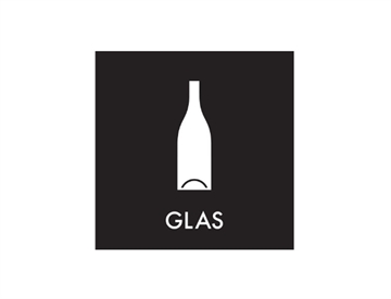 Glas - Hvid folie (udskåret, uden baggrund), piktogram 12x12 cm
