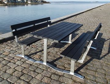 Bord/Bænke sæt med ryglæn og planker i genbrugsplast