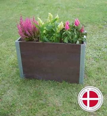 Plantekasse i genbrugsplast (grå/brun) - Dansk produceret