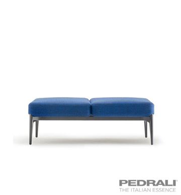 Polstret bænk med 2 sæder fra Pedrali - SOCIAL sofa modulserie