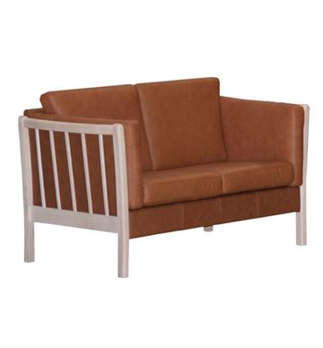 2 personers sofa i læder - Klassisk tremmesofa velegnet til institutions brug