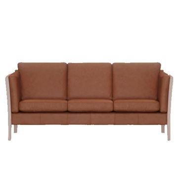 3 personers sofa i læder - Klassisk tremmesofa velegnet til institutions brug