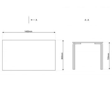 Bord med laminat, 80x140 cm