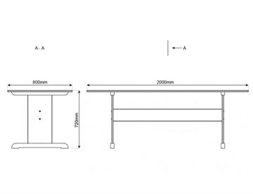 Institutionsbord med laminat, 80x200 cm