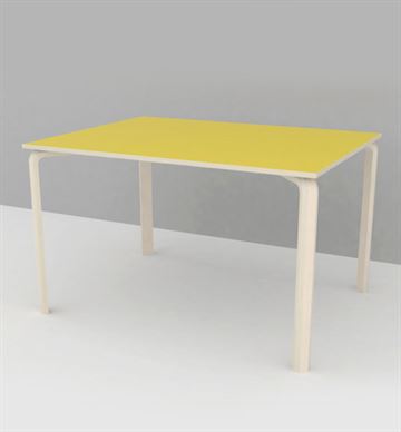 Institutionsbord m. formspændte ben og laminat, 90x120 cm - Dansk produceret