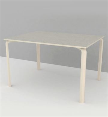 institutionsbord m. formspændte ben og støjdæmpende linoleum, 90x120 cm - Dansk produceret