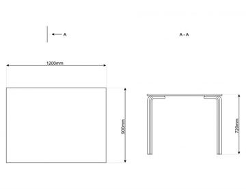 Bord med laminat, 90x120 cm