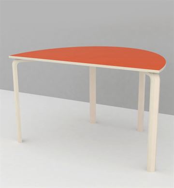 Institutionsbord / børnehavebord m. laminat, halvbue 80x120 cm - Dansk produceret
