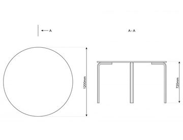 Bord med laminat, Ø 120 cm