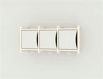 Væggarderobe 3 sektioner - her med med låge m. laminat