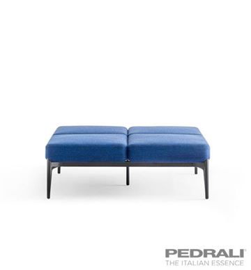 Polstret sofa puf med 4 sæder - SOCIAL sofamodul fra Pedrali