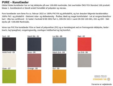 Farvekort - Kunstlæder (Pure) - PVC-fri og Oeko-Tex Standard 100-mærket