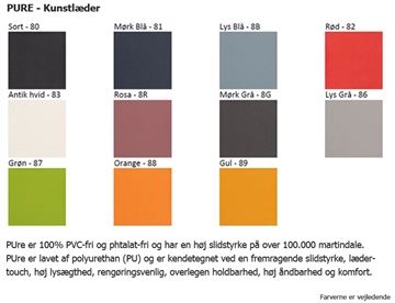 Farvekort - Kunstlæder (Pure) - PVC-fri og Oeko-Tex Standard 100-mærket