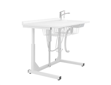 Fritstående puslebord med sanitet fra danske Pressalit - her med standard armatur