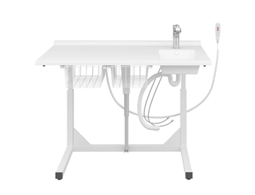 Fritstående puslebord med sanitet fra danske Pressalit - L. 140 cm.