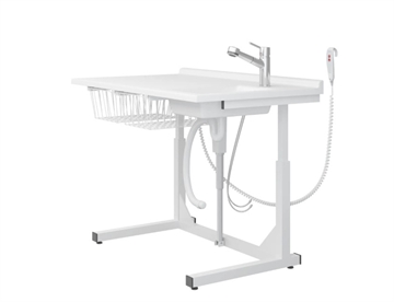 Fritstående puslebord med sanitet fra danske Pressalit - Puslebord m. højderegulering til institutioner