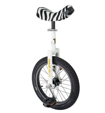 QU-AX 16" Unicycle - Ethjulet cykel med zebra saddel