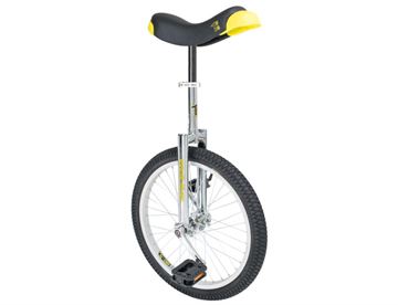 QU-AX 20" Unicycle - Ethjulet cykel med crome stel med sort dæk