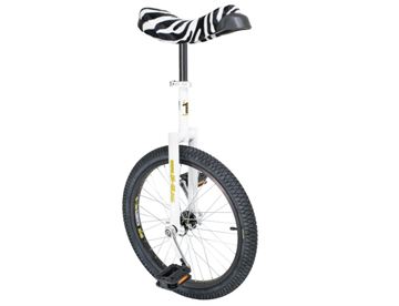 QU-AX 20" Unicycle - Ethjulet cykel med hvidt stel med sort dæk