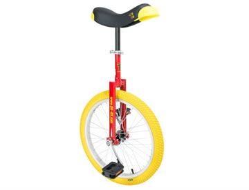 QU-AX 20" Unicycle -  Ethjulet cykel med rødt stel med gult dæk
