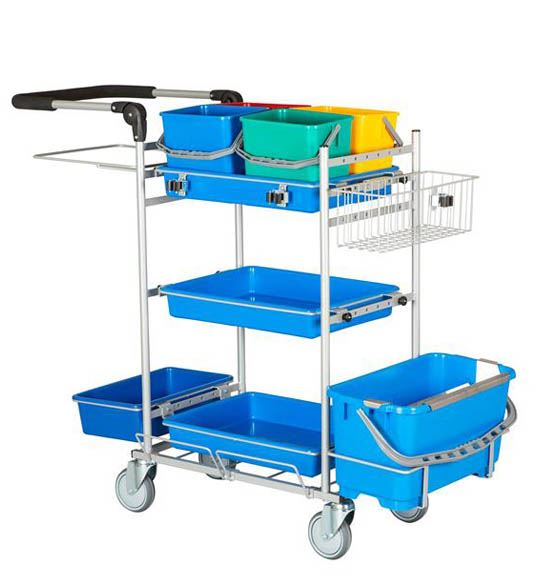 Rengøringsvogn Ergo Drypsystem m/ 4 spande - Tina Trolley