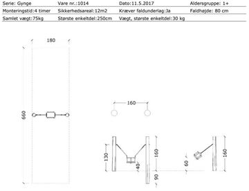 Mål og specifikationer - Robinia Gyngestativ m/babygynge