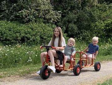 Trehjulet cykel med bagsæde og anhænger - Rose cykler