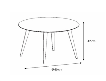 Rundt loungebord Ø60cm - mål