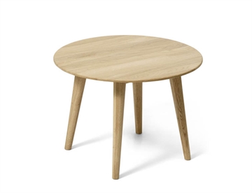 Lille loungebord Ø60cm - Rundt sofabord i massivt eg, her farve Oiled Oak