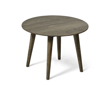 Lille loungebord Ø60cm - Rundt sofabord i massivt eg her farve Smoked Oak