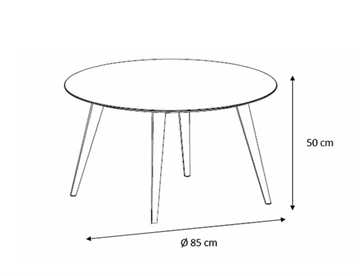 Rundt loungebord Ø85 cm - mål