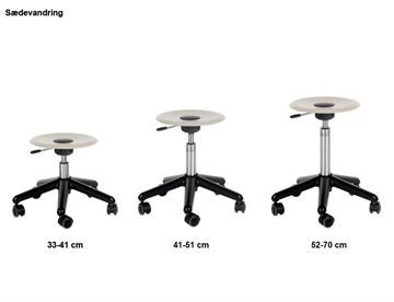 Mars LP tabueret med højderegulering - 3 størrelser